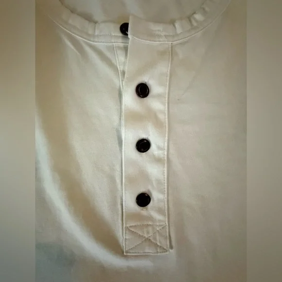 Banana Republic White Long Sleeve Henley Shirt - Picture 4 of 9